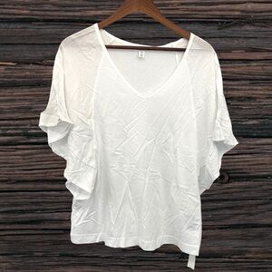 Tribal White Ruffled Short Sleeve Blouse
